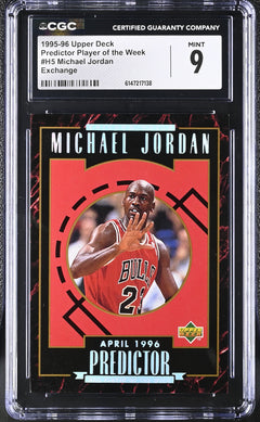 Michael Jordan 1995-96 Upper Deck Predictor Player Of The Week Exchange CGC 9-1