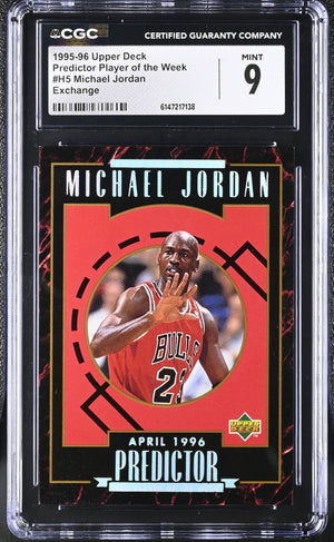 Michael Jordan 1995-96 Upper Deck Predictor Player Of The Week Exchange CGC 9