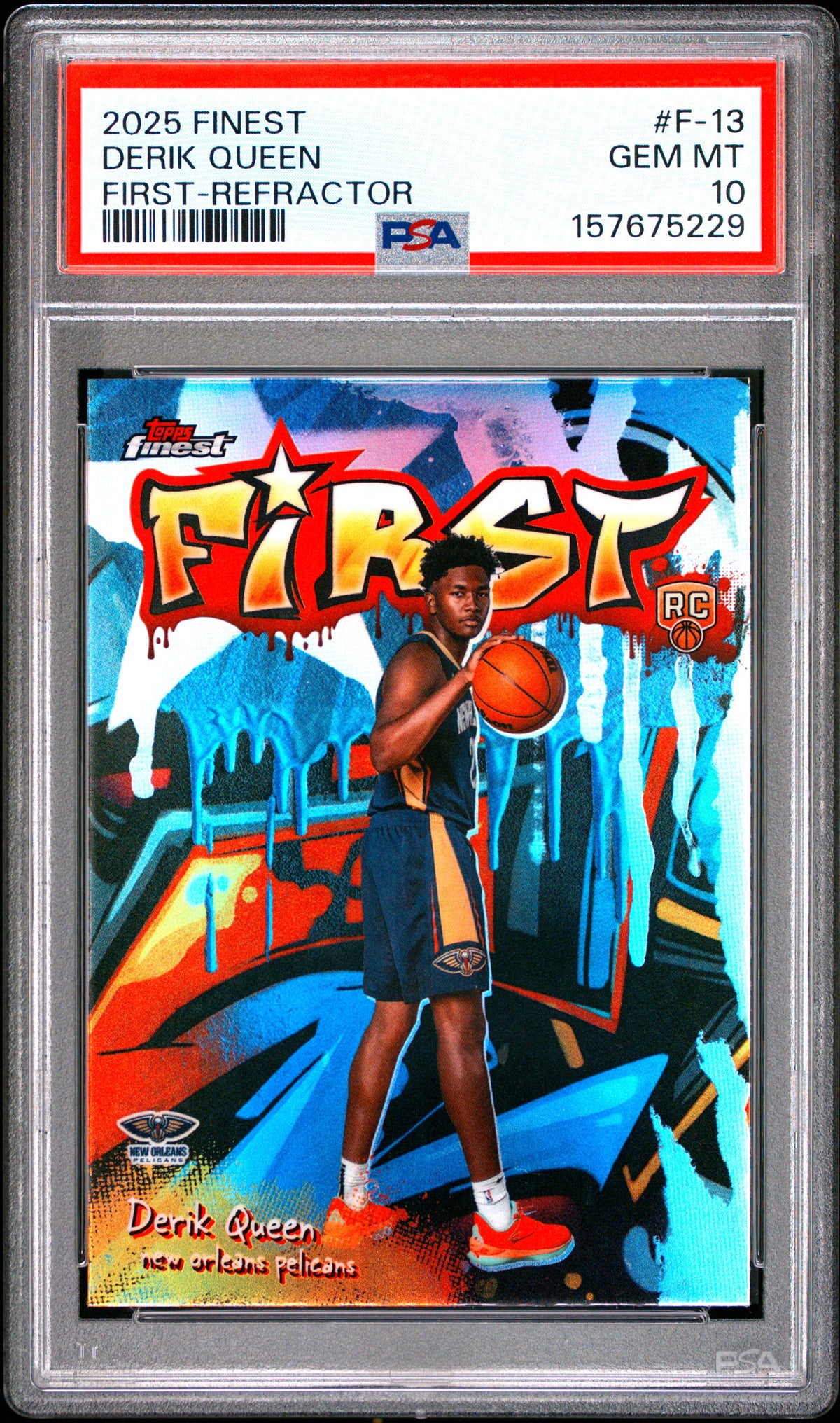Derik Queen RC 2025-26 Topps Finest Refractor First Rookie PSA 10