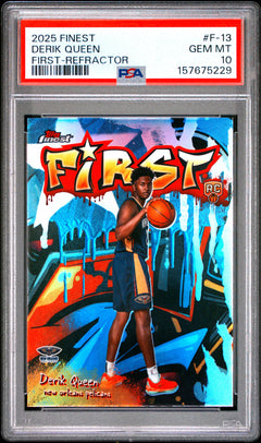 Derik Queen RC 2025-26 Topps Finest Refractor First Rookie PSA 10-1