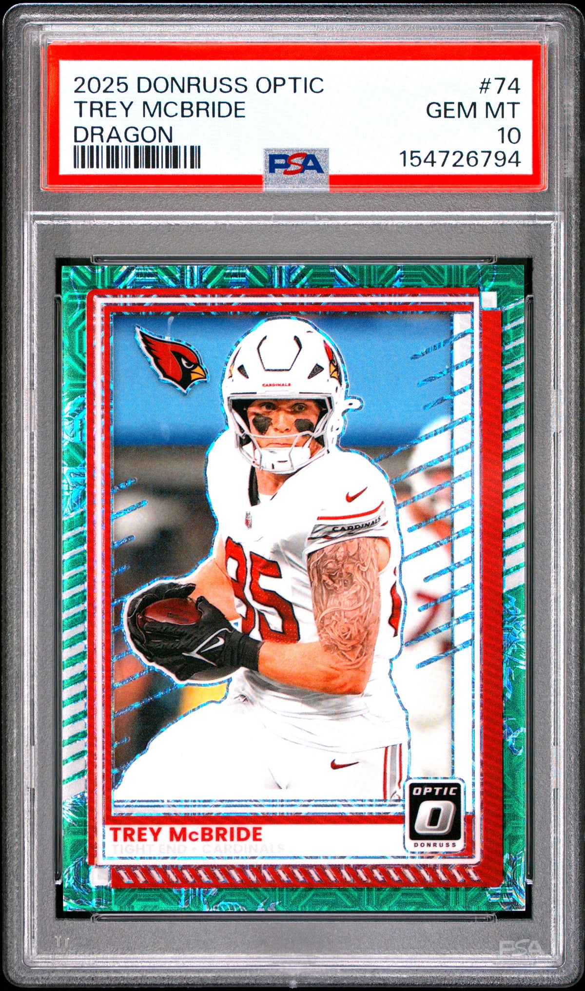 Trey Mcbride 2025 Donruss Optic Dragon Choice SP 18/24 PSA 10-1