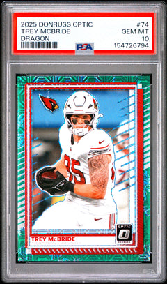 Trey Mcbride 2025 Donruss Optic Dragon Choice SP 18/24 PSA 10-1