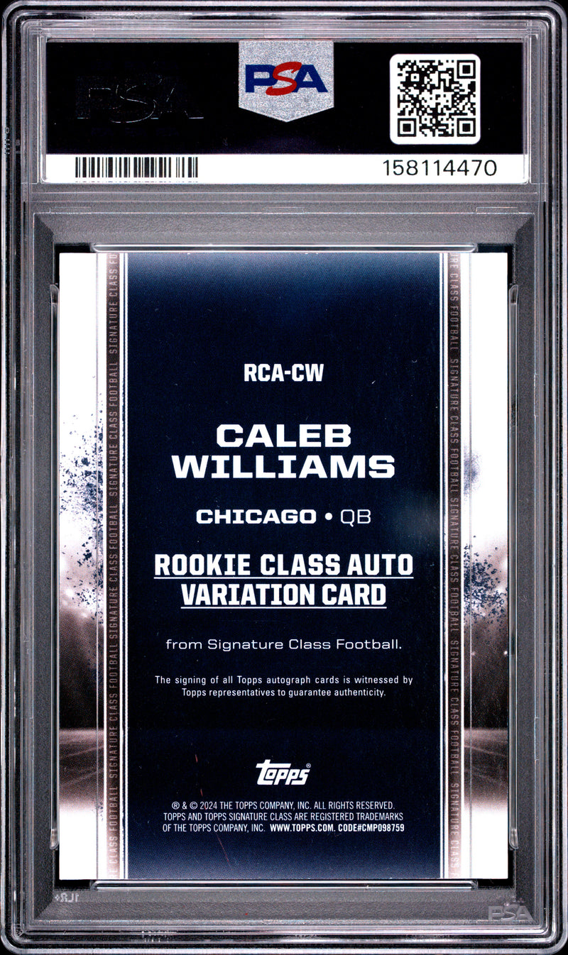 Caleb Williams RC 2024 Topps Signature Class Rookie Auto PSA 9-2