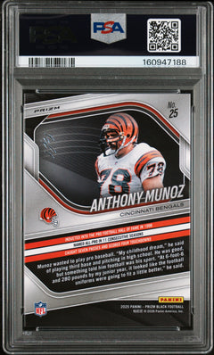 2025 Panini Prizm Black #25 Anthony Munoz Nebula Fotl 1/1 PSA 9-2