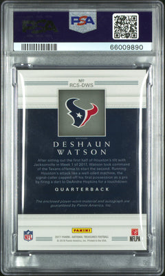 2017 Panini National Treasures Rookie Colossal Signatures #DWS Deshaun Watson Rke.Colossal Sig. 37/99 PSA 9-2