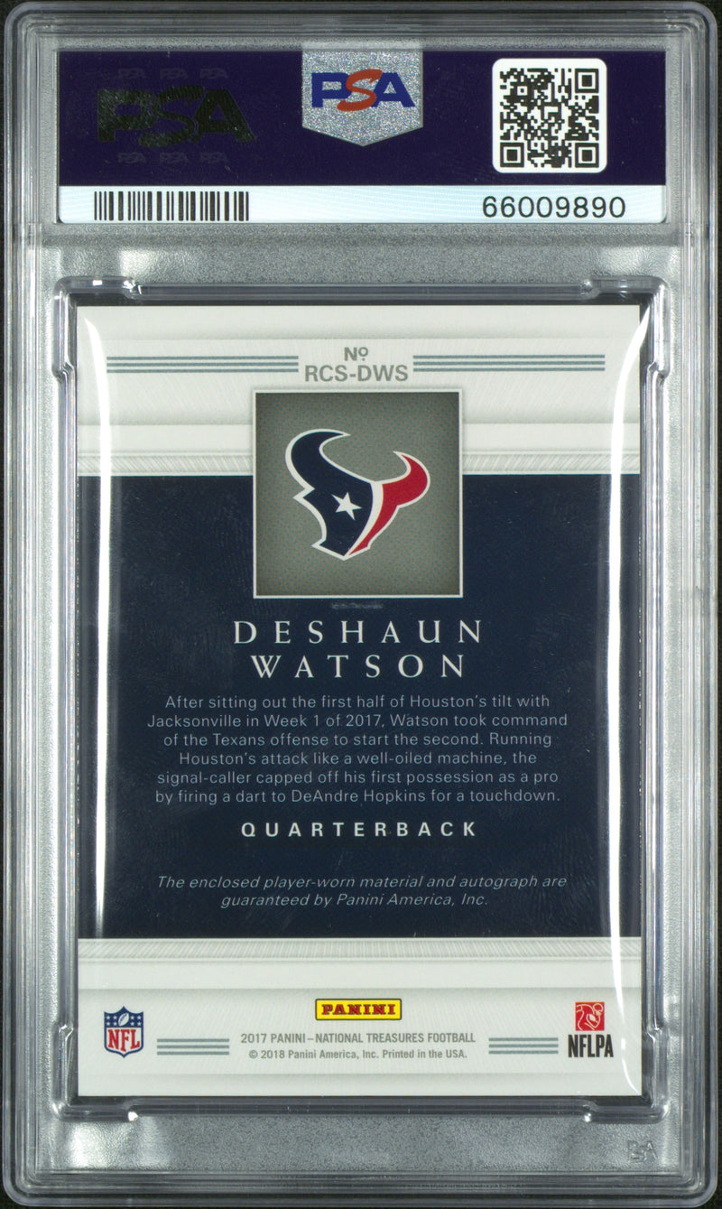 2017 Panini National Treasures Rookie Colossal Signatures #DWS Deshaun Watson Rke.Colossal Sig. 37/99 PSA 9-2