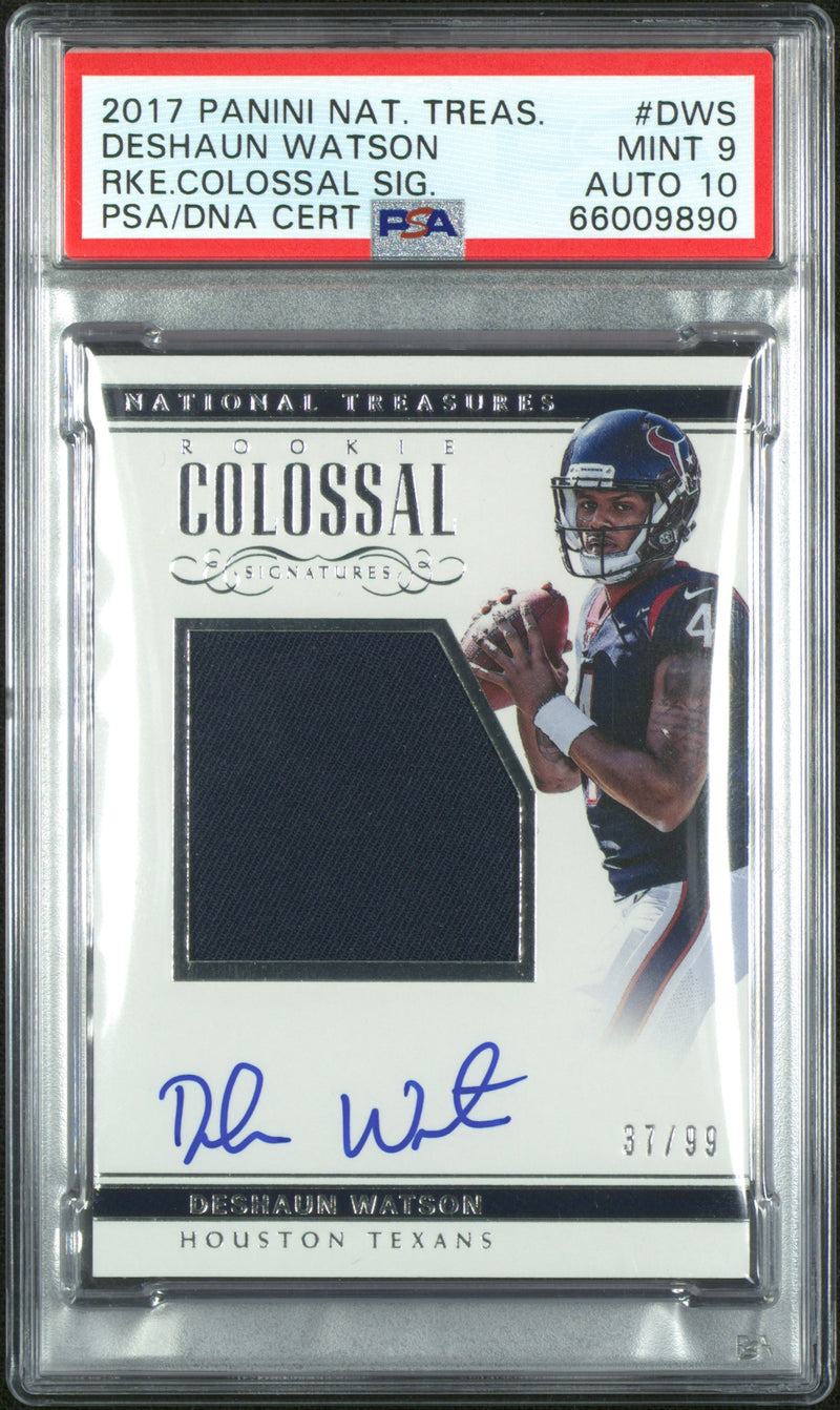 2017 Panini National Treasures Rookie Colossal Signatures #DWS Deshaun Watson Rke.Colossal Sig. 37/99 PSA 9-1