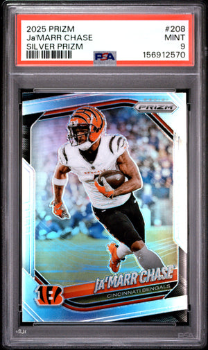 2025 Panini Prizm #208 Ja'Marr Chase Silver Prizm PSA 9