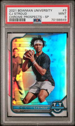 2021 Bowman University Chrome Prospects #3 Cj Stroud Chrome Prospects-Sp PSA 9-1