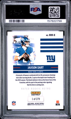 2025 Panini Instant Nfl Rated Rookie Retro #RRR-8 Jaxson Dart PSA 10-2