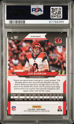 2020 Panini Prizm #307 Joe Burrow Red/White/Blue Prizm PSA 9-2