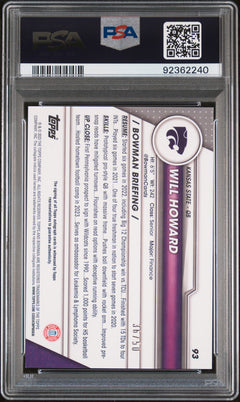 2023 Bowman University Chrome #93 Will Howard Autograph-Gold Refractor 36/50 PSA 10-2