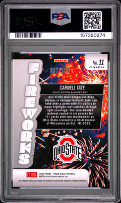 2025 Panini Prizm Black Fireworks #11 Carnell Tate Fireworks-Blue Prizm 97/199 PSA 10-2