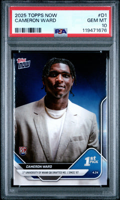 2025 Topps Now #D1 Cameron Ward PSA 10-1