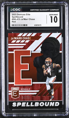 2023 Elite #SB-JC5 Ja'Marr Chase Spellbound 14/75 CGC 10-1