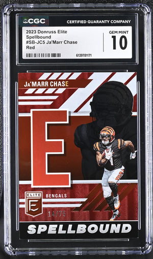 2023 Elite #SB-JC5 Ja'Marr Chase Spellbound 14/75 CGC 10