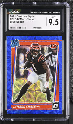 2021 Optic Blue Scope #207 Ja'Marr Chase CGC 9.5-1
