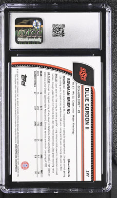 2024 Bowman University Sapphire #197 Ollie Gordon II CGC 10-2