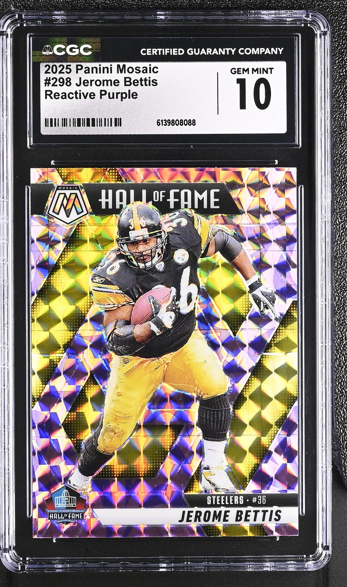 2025 Mosaic Reactive Purple #298 Jerome Bettis CGC 10-1