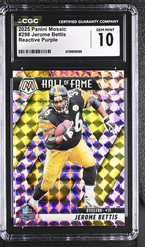 2025 Mosaic Reactive Purple #298 Jerome Bettis CGC 10