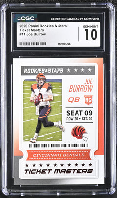 2020 Rookies & Stars #11 Joe Burrow Ticket Masters CGC 10-1