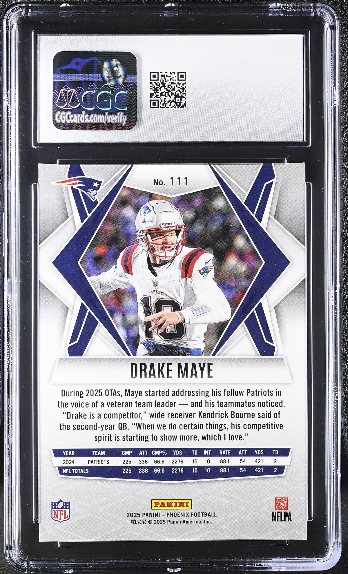 2025 Phoenix #111 Drake Maye CGC 10-2