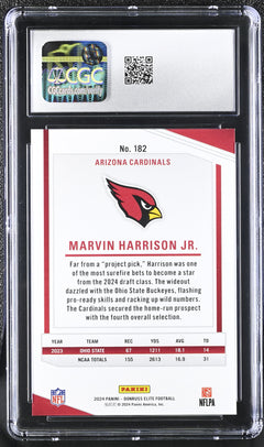2024 Elite #182 Marvin Harrison Jr. Purple 35/49 CGC 10-2