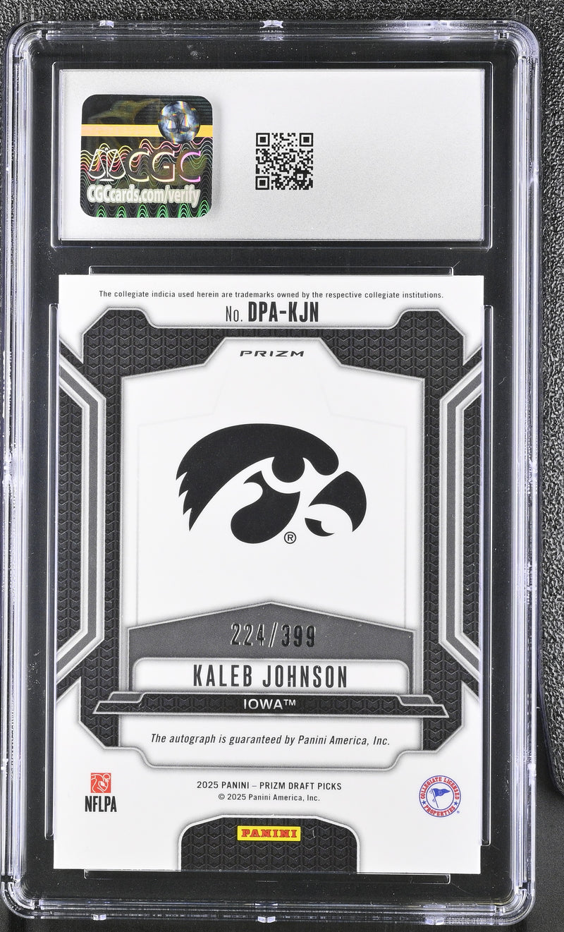 2025 Prizm Draft Picks #DPA-KJN Kaleb Johnson Draft Picks Autographs 224/399 CGC 9-2