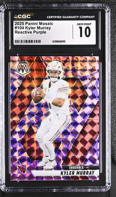 2025 Mosaic Reactive Purple #104 Kyler Murray CGC 10-1