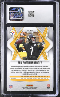 2025 Phoenix #89 Ben Roethlisberger Teal Pyramids 47/225 CGC 10-2