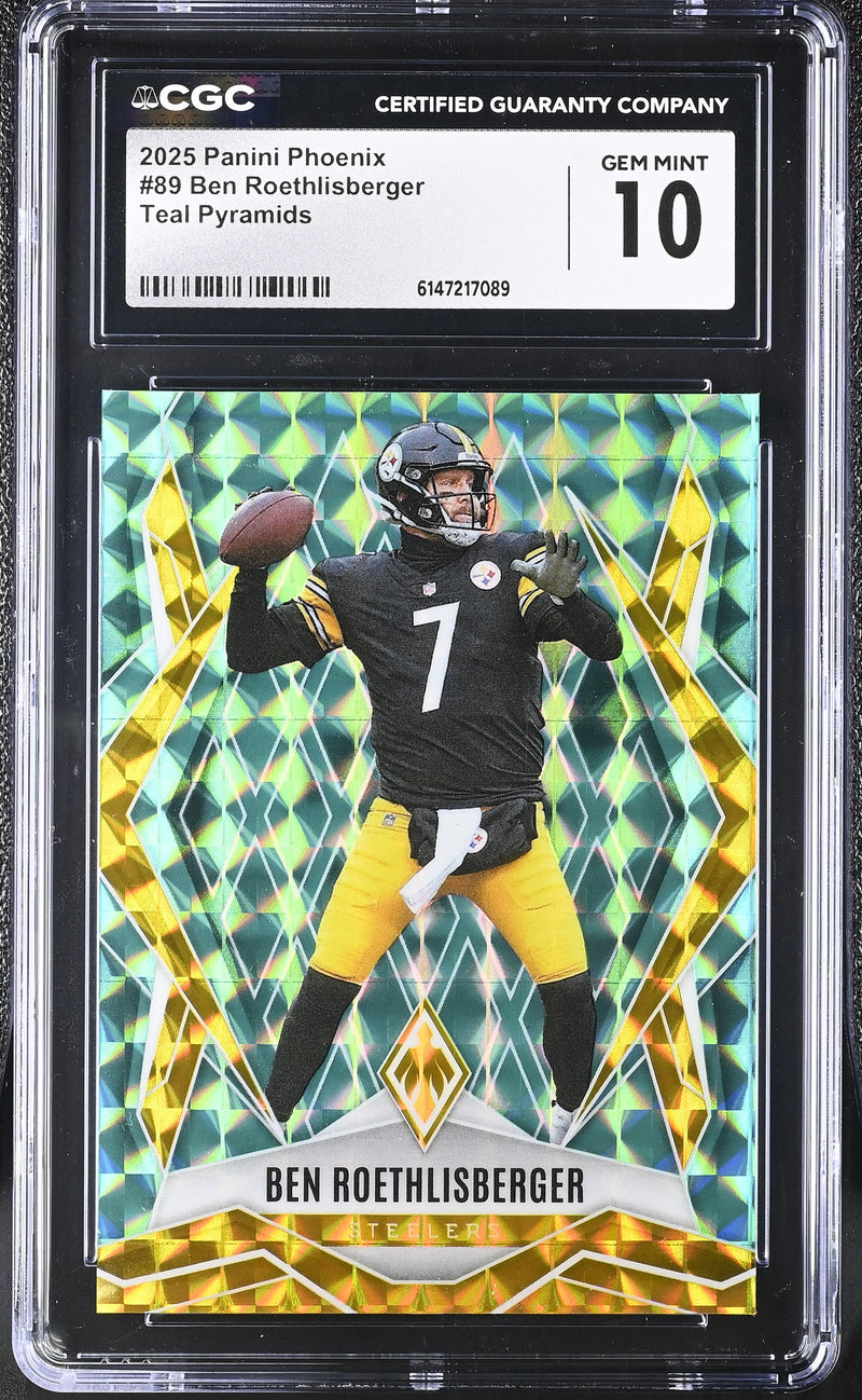 2025 Phoenix #89 Ben Roethlisberger Teal Pyramids 47/225 CGC 10-1