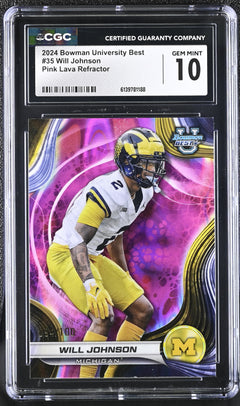 2024 University Best #35 Will Johnson Pink Lava Refractor 94/100 CGC 10-1