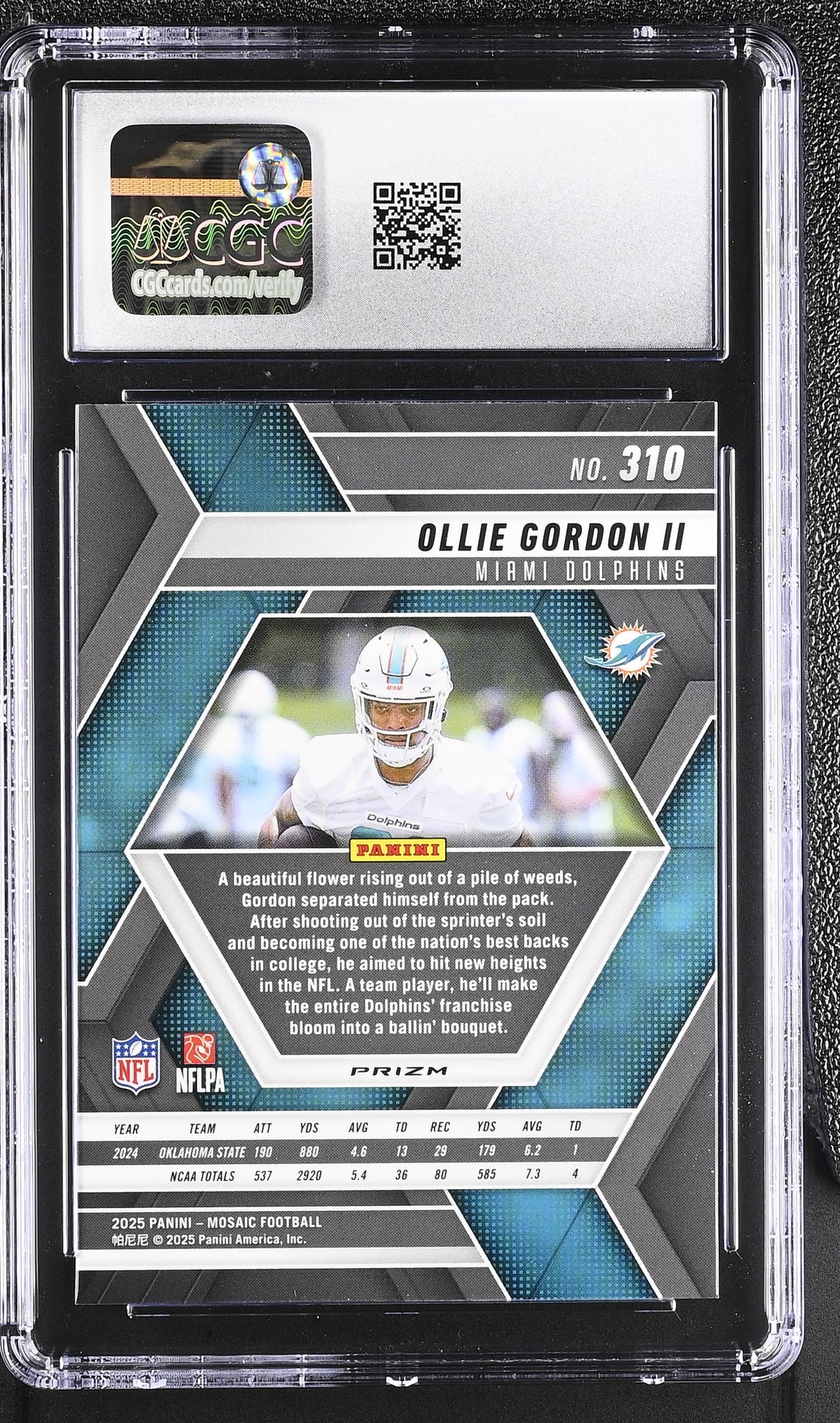 2025 Mosaic #310 Ollie Gordon II CGC 10-2