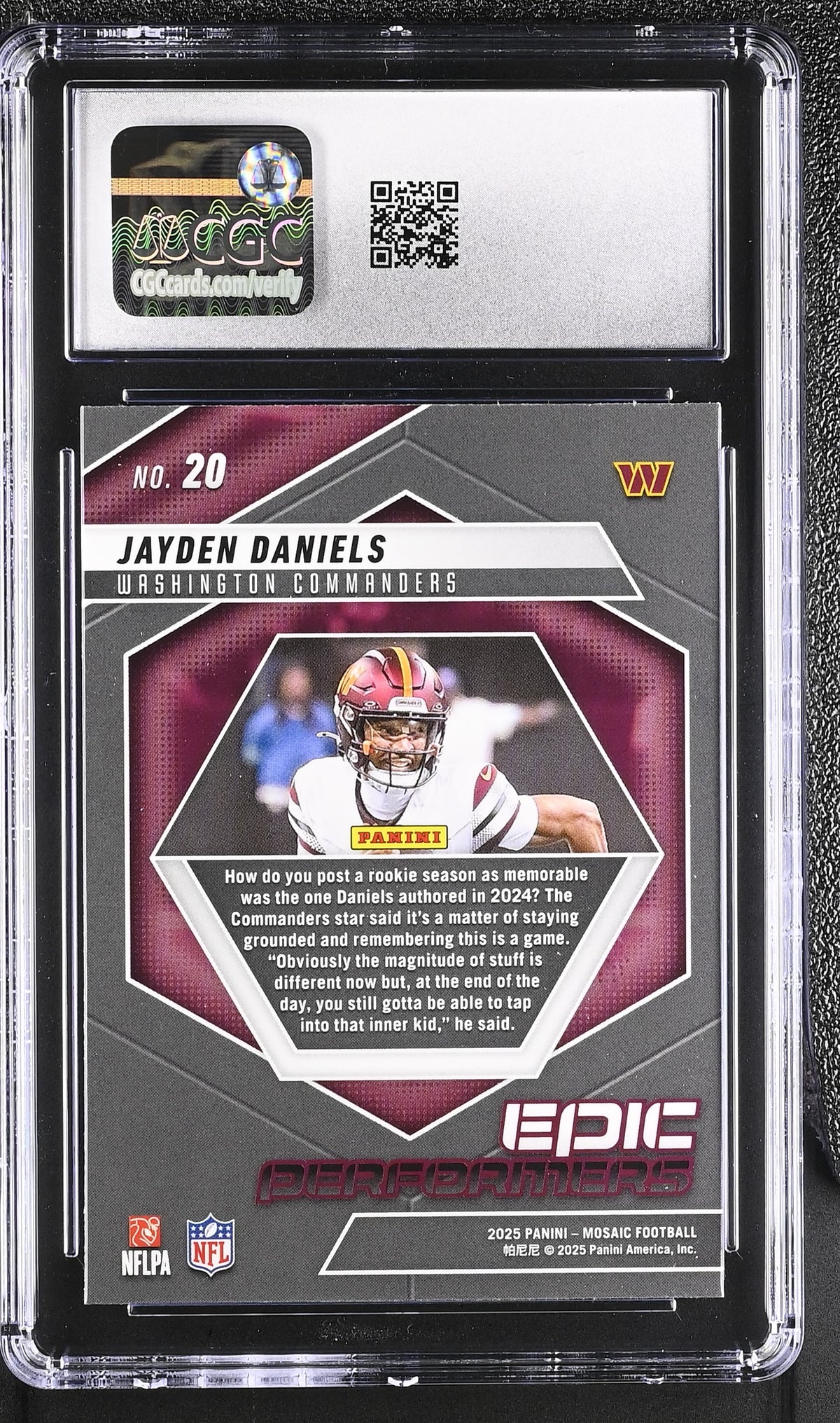 2025 Mosaic #20 Jayden Daniels Epic Performers CGC 10-2
