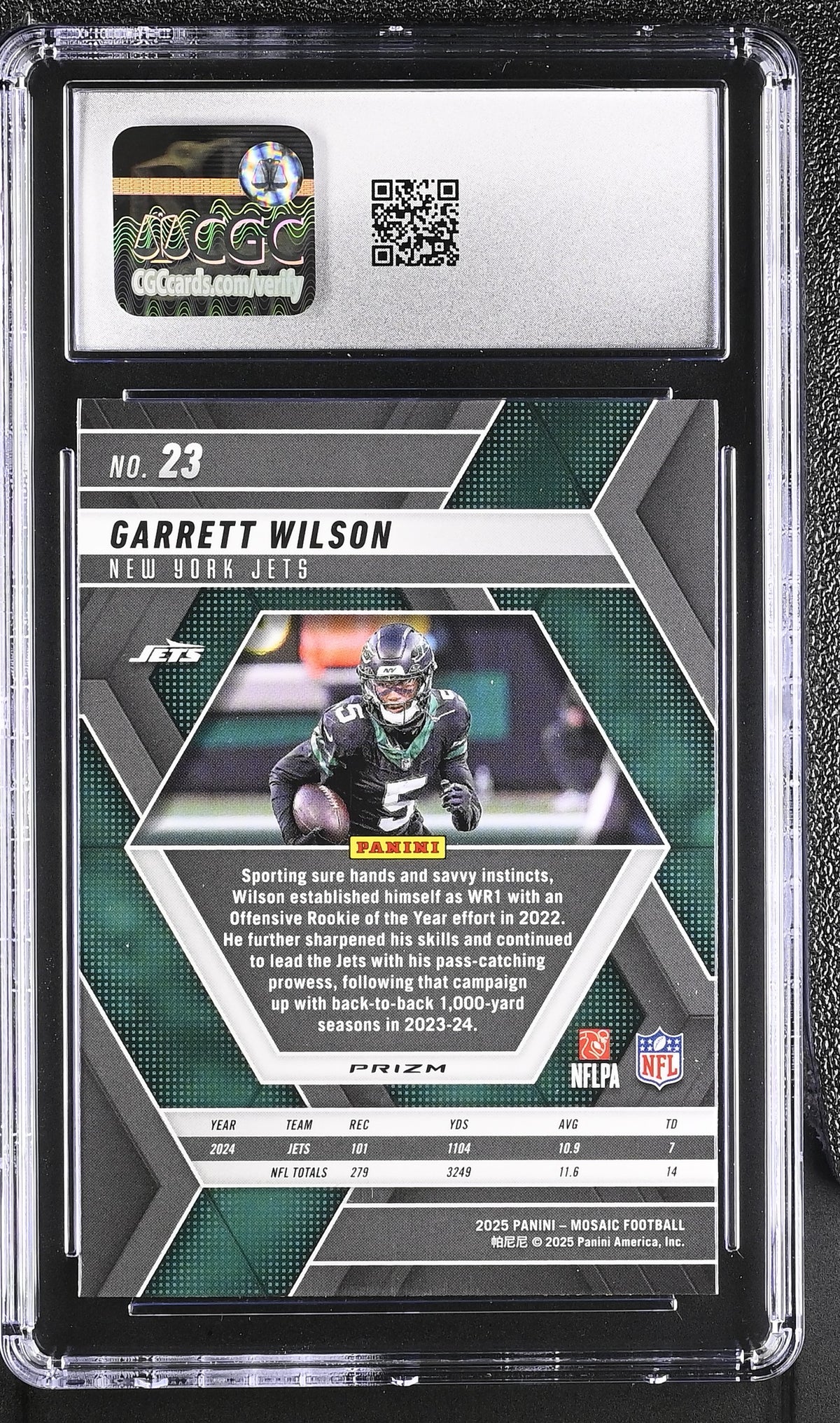 2025 Mosaic #23 Garrett Wilson CGC 10-2