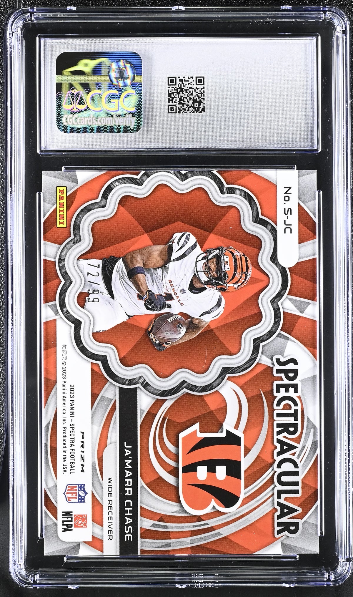2023 Spectra #S-JC Ja'Marr Chase Spectracular 72/99 CGC 10-2