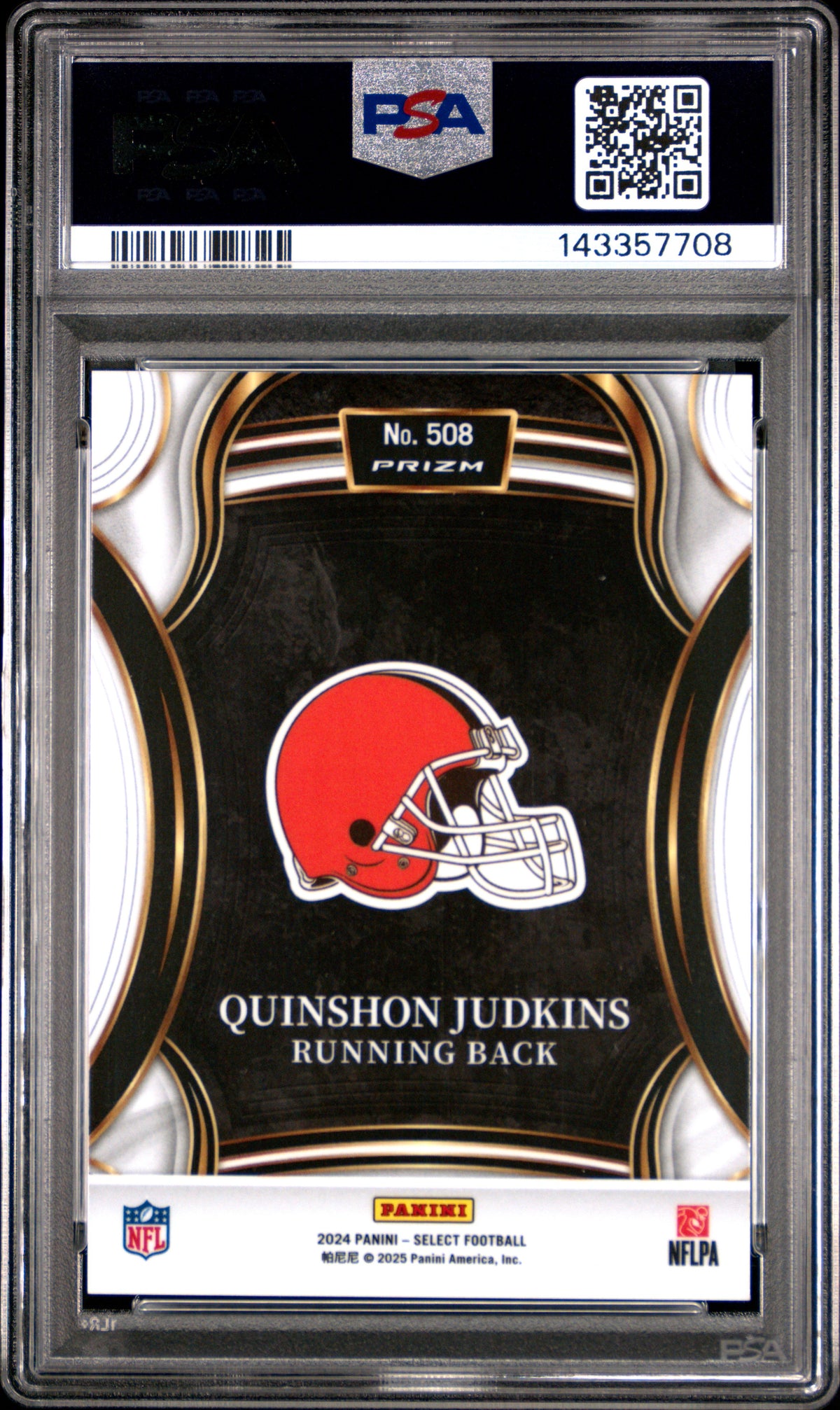 2024 Panini Select XRC #508 Quinshon Judkins PSA 10