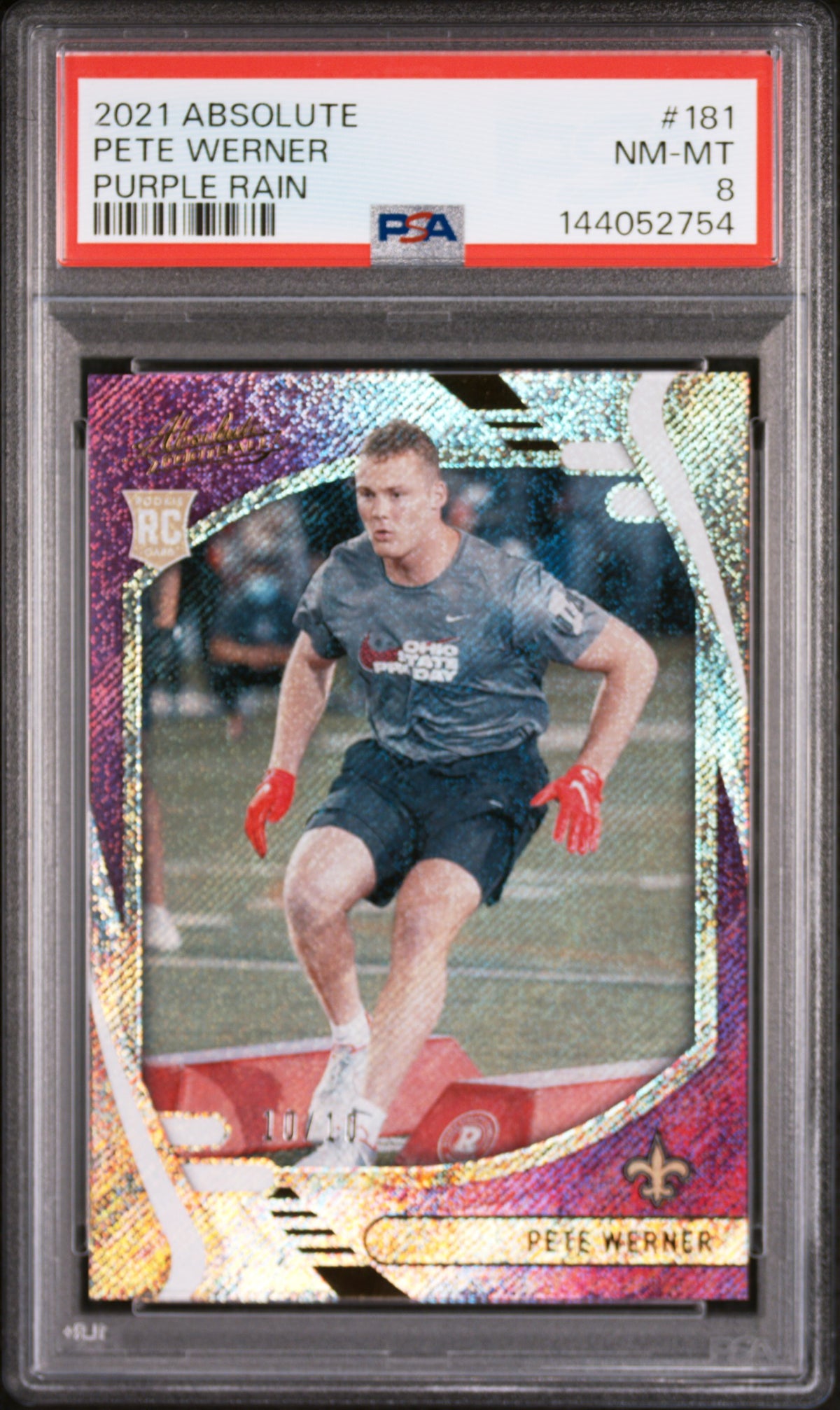 2021 Panini Absolute #181 Pete Werner Purple Rain 10/10 PSA 8