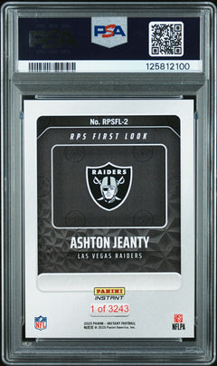 2025 Panini Instant Nfl Rps First Look #RPSFL2 Ashton Jeanty PSA 10-2
