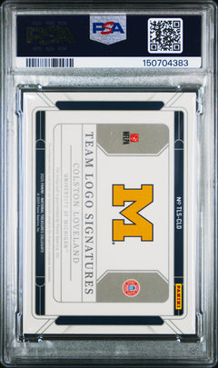 2025 Panini National Treasures Collegiate Team Logo Signature 70/75 #CLD Colston Loveland PSA 9-2