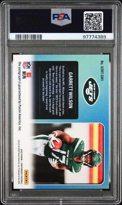 2022 Panini Contenders 2002 Rookie Ticket Rps Jersey # 17/22 #02RTGWI Garrett Wilson 2002 Rookie Ticket Rps PSA 8-2