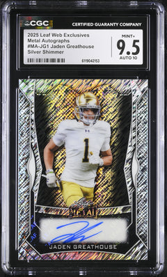 Jaden Greathouse Silver Shimmer 21/49 2025 Web Exclusives Metal Autographs #MA-JG1 CGC 9.5 Auto 10-1