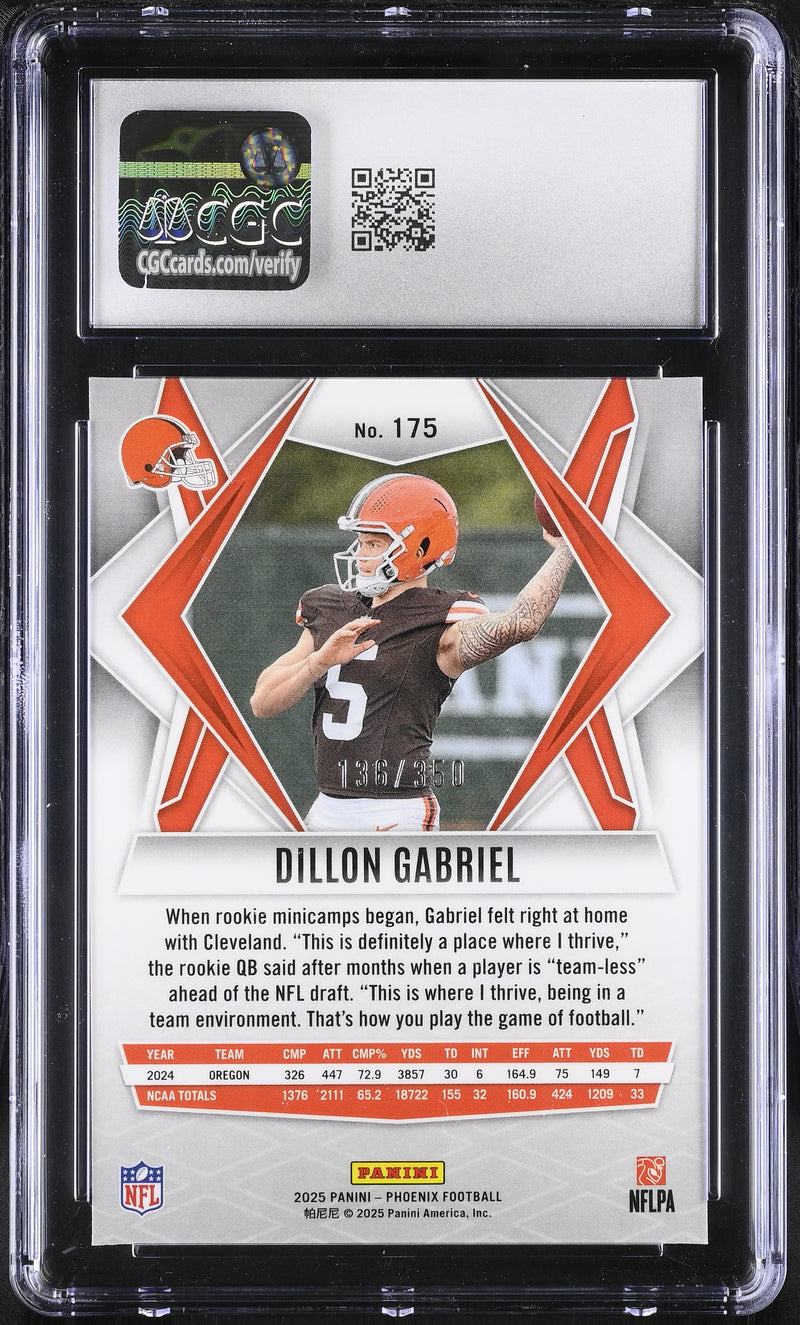 Dillon Gabriel FireBurst 136/350 2025 Phoenix #175 CGC 9.5-2
