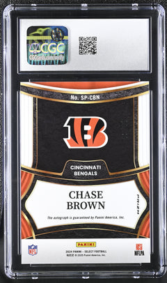 Chase Brown Light Blue 39/49 2024 Select Signatures #SP-CBN CGC 10 Auto 10-2