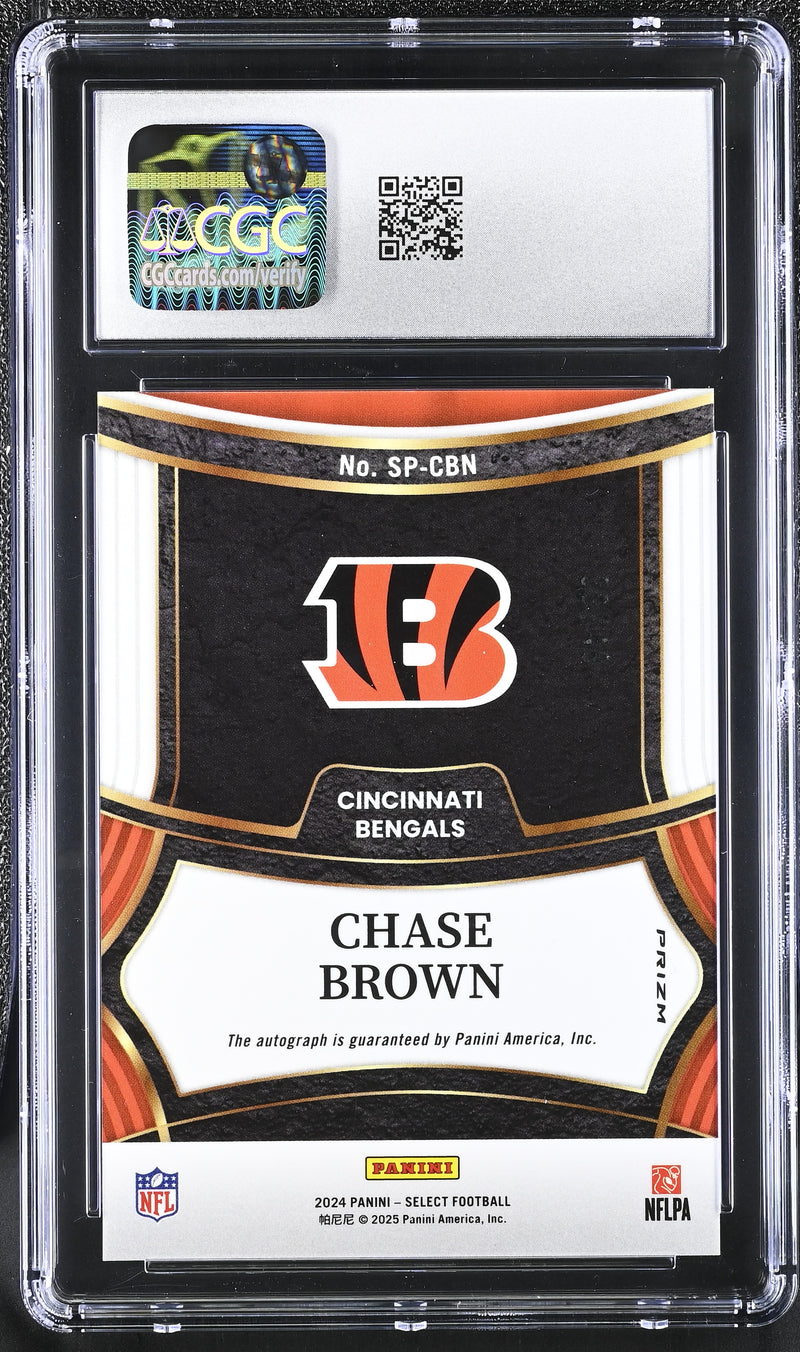 Chase Brown Light Blue 39/49 2024 Select Signatures #SP-CBN CGC 10 Auto 10-2