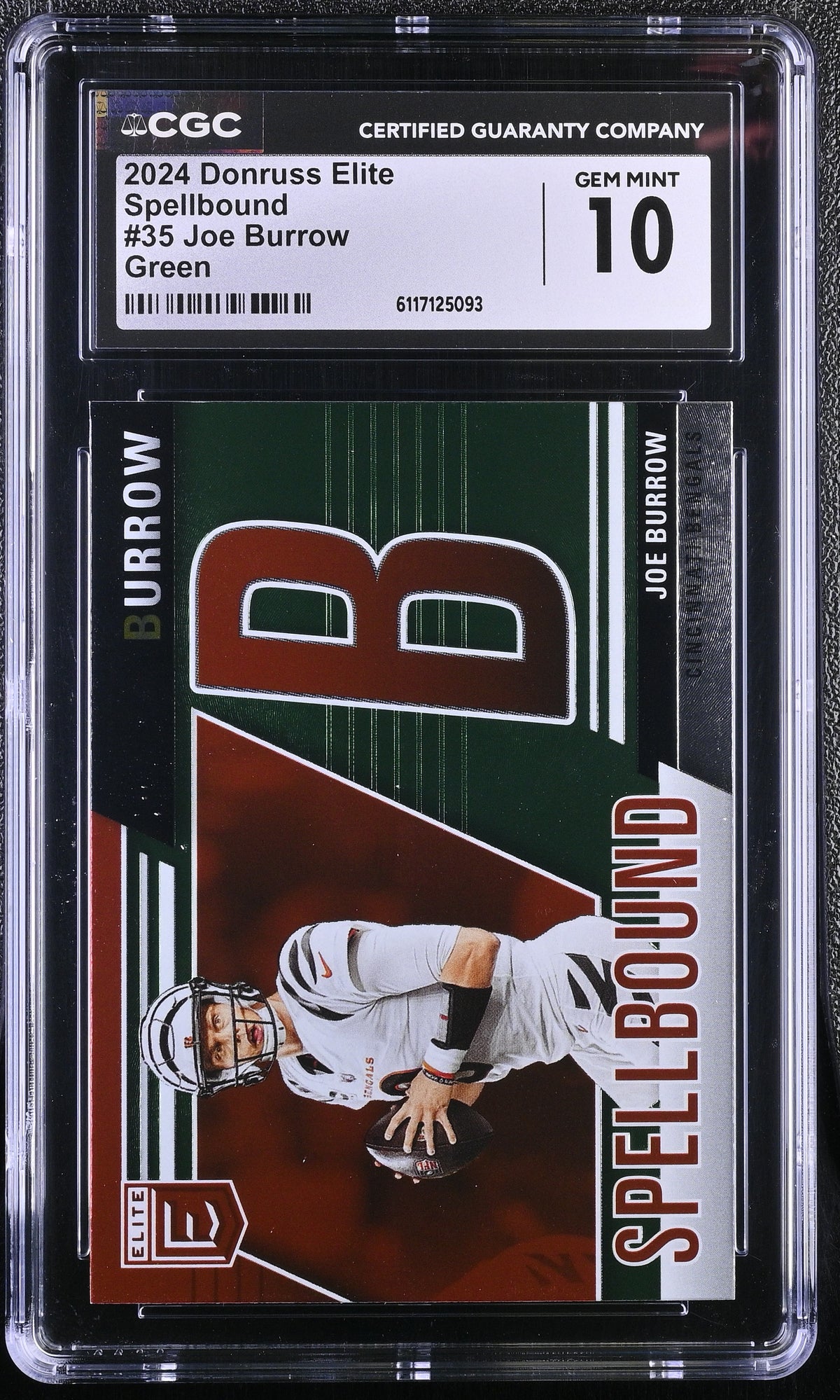 Joe Burrow 2024 Donruss Elite Green Spellbound #35 CGC 10