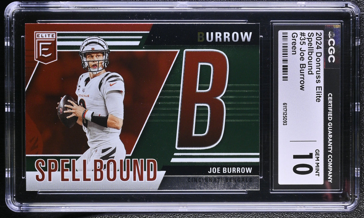 Joe Burrow 2024 Donruss Elite Green Spellbound #35 CGC 10
