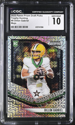 Dillon Gabriel Mojo 13/25 2025 Prizm Draft Picks Trophy Hunting #8 CGC 10