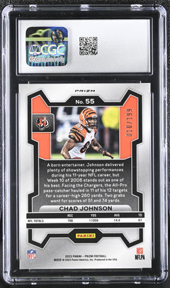 Chad Johnson Blue Wave 10/199 2023 Prizm #55 CGC 10-2