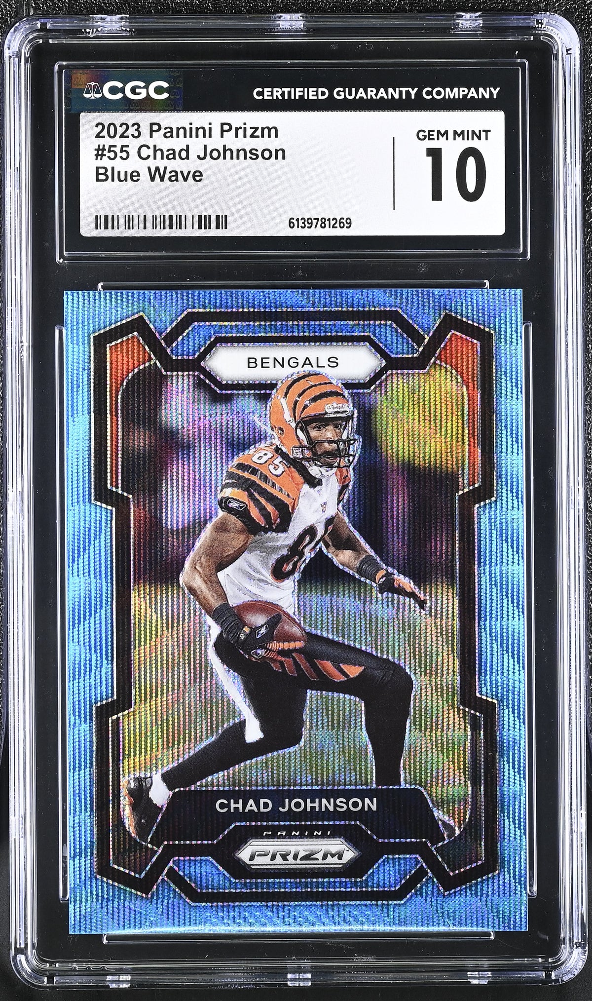 Chad Johnson Blue Wave 10/199 2023 Prizm #55 CGC 10-1